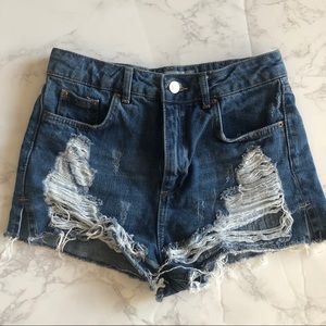 Topshop Moto Mom Denim Shorts